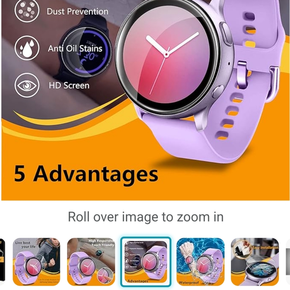 6 pack screen protector for Samsung Galaxy watch active 2 44mm (13) - Picture 9 of 9